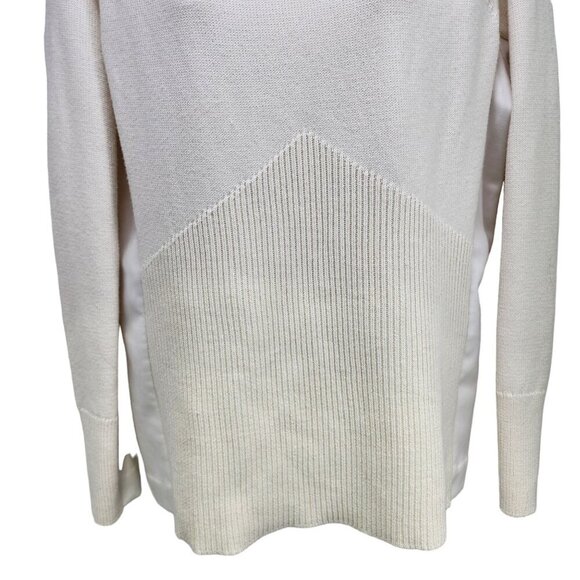 Athleta Mesa Hybrid Merino Wool Blend Turtleneck Sweater Cream Women's Size M - Picture 5 of 11
